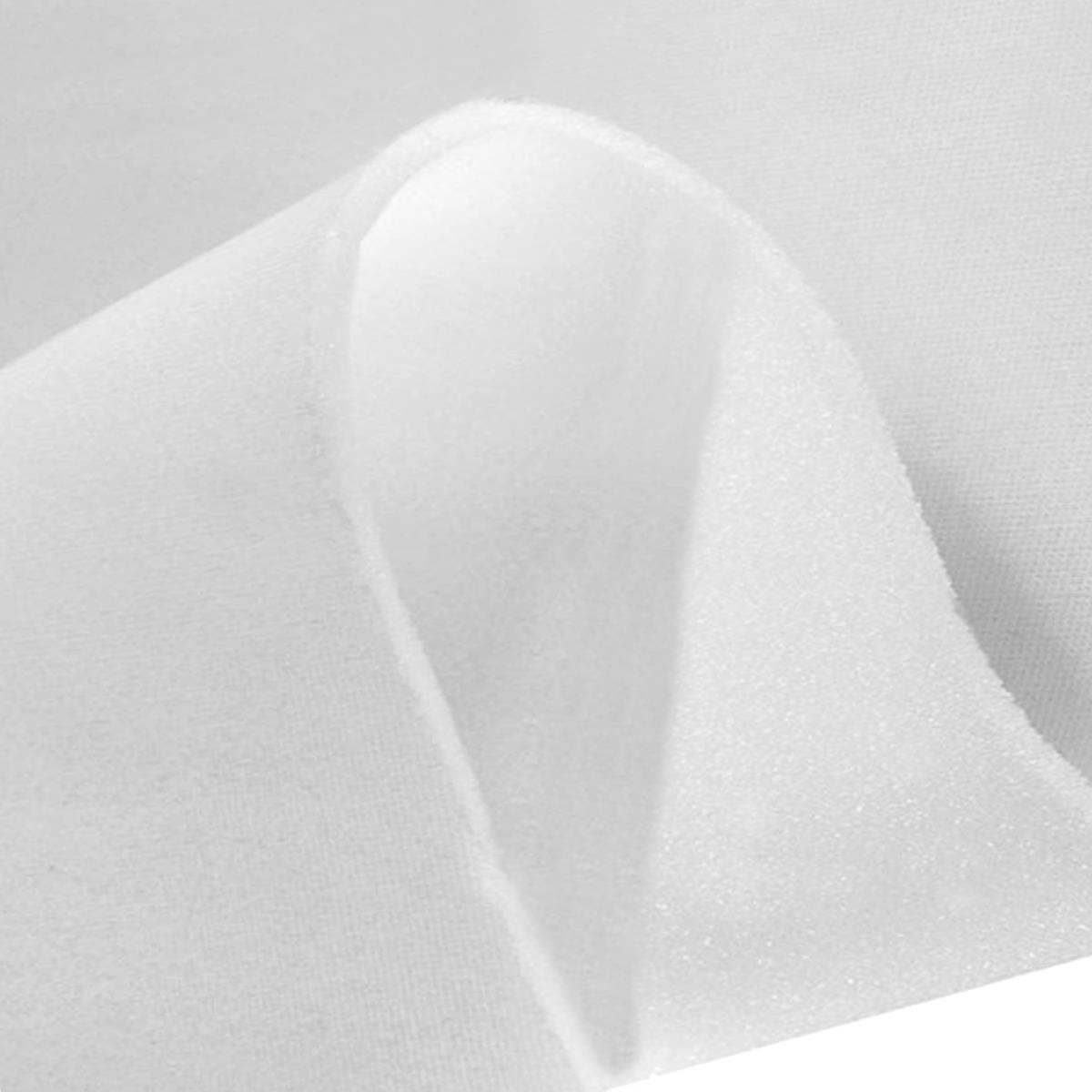 Schaumstoff mit Perlonvelour 3mm, 150cm, weiß, VE 1 lfm, UV 25m, Haken-Haftband kombinierbar