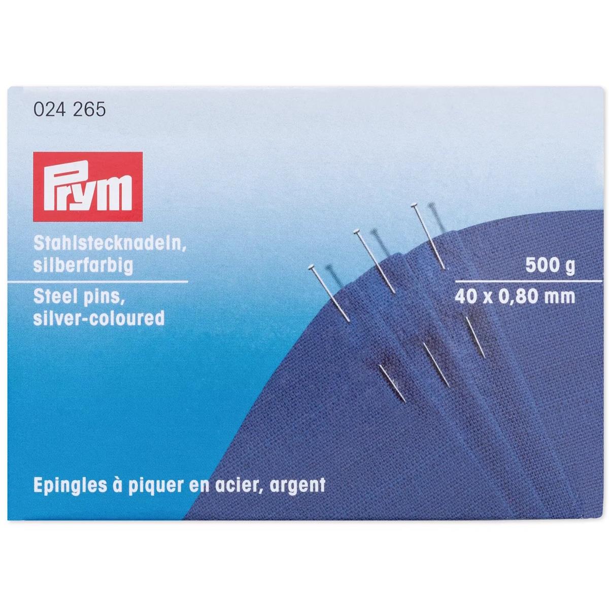 Stahl-Stecknadeln Nr.11 extra fein, 40 mm lang x 0,8 mm, 500g (024265), VE 1 Karton