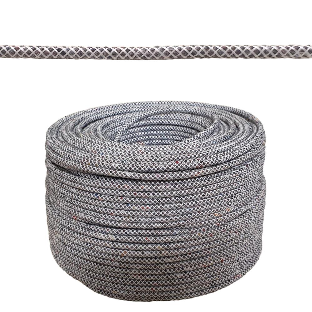 Watteschnur grau, fest 3 mm, Baumwoll-Rundschnur, auf Rolle, Rolle(n) 1000 m