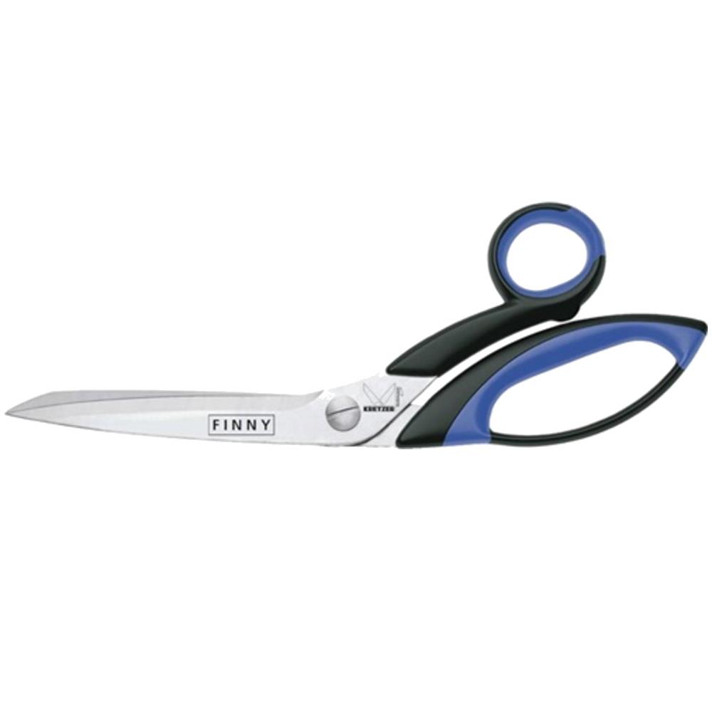 Kretzer Finny 9,5 Zoll Zuschneideschere, Länge 24 cm, starke Ausführung, blau-schwarzer Griff