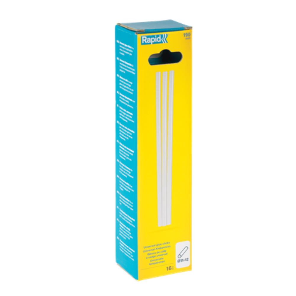 Rapid Schmelzkleber PVC&Kabel, 16 Stück, transparent, 12mm x 19cm Klebesticks (Hotmelt)