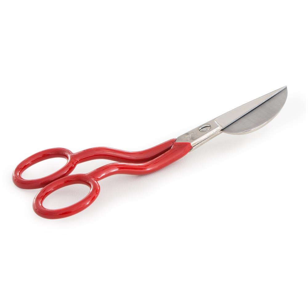 Kretzer Florschere mit großen Auge & gebogenem Griff, roter Griff