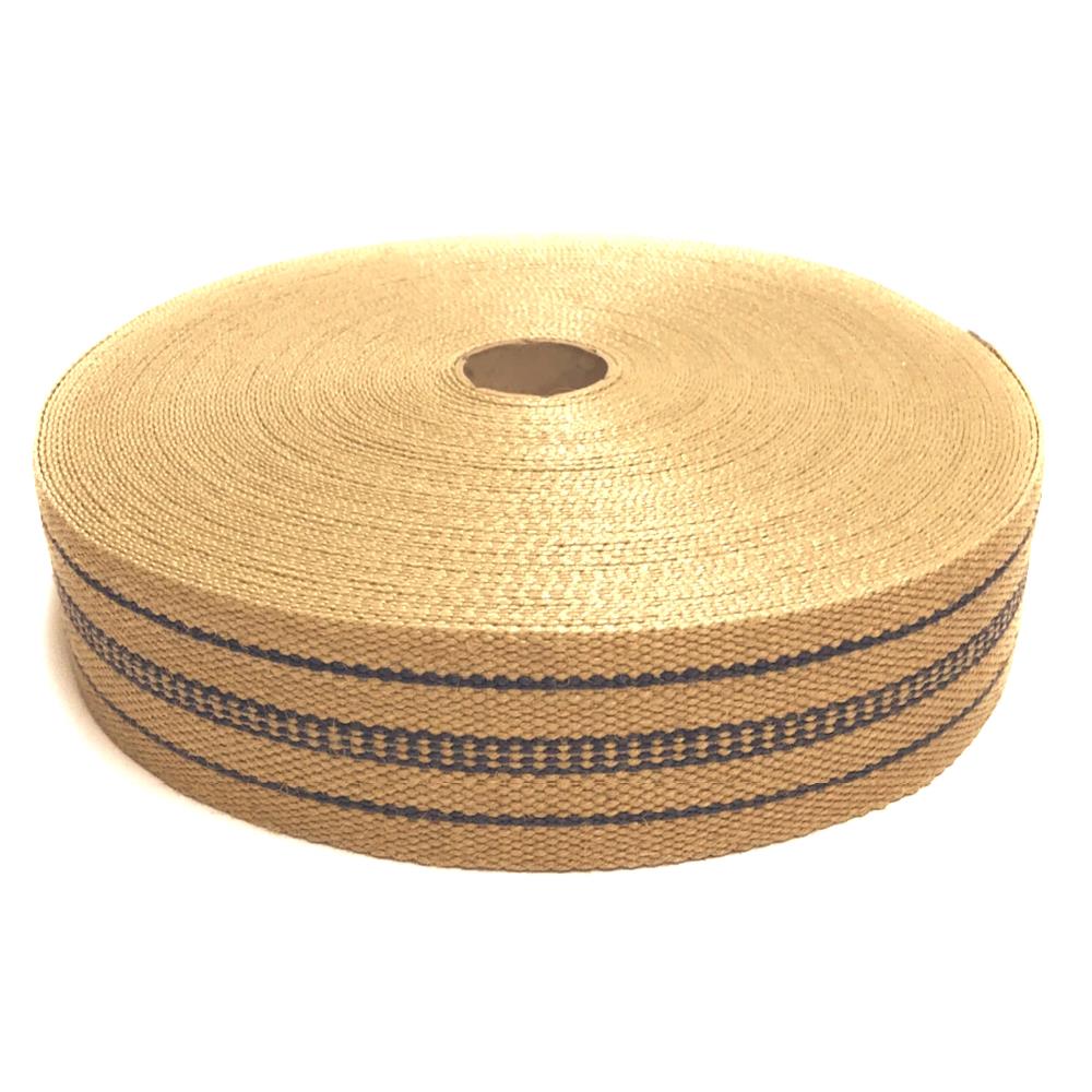 Jute-Sitzgurt blau, Polstergurt, extra fest 80mm, Polstergurt, Rolle(n) 50 m