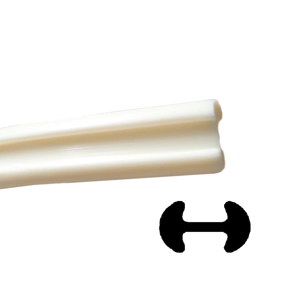 Blindnahtprofil ohne Fahne 4 mm Höhe, Doppelkeder, hell-beige, Rolle(n) 300 m (21401-999)