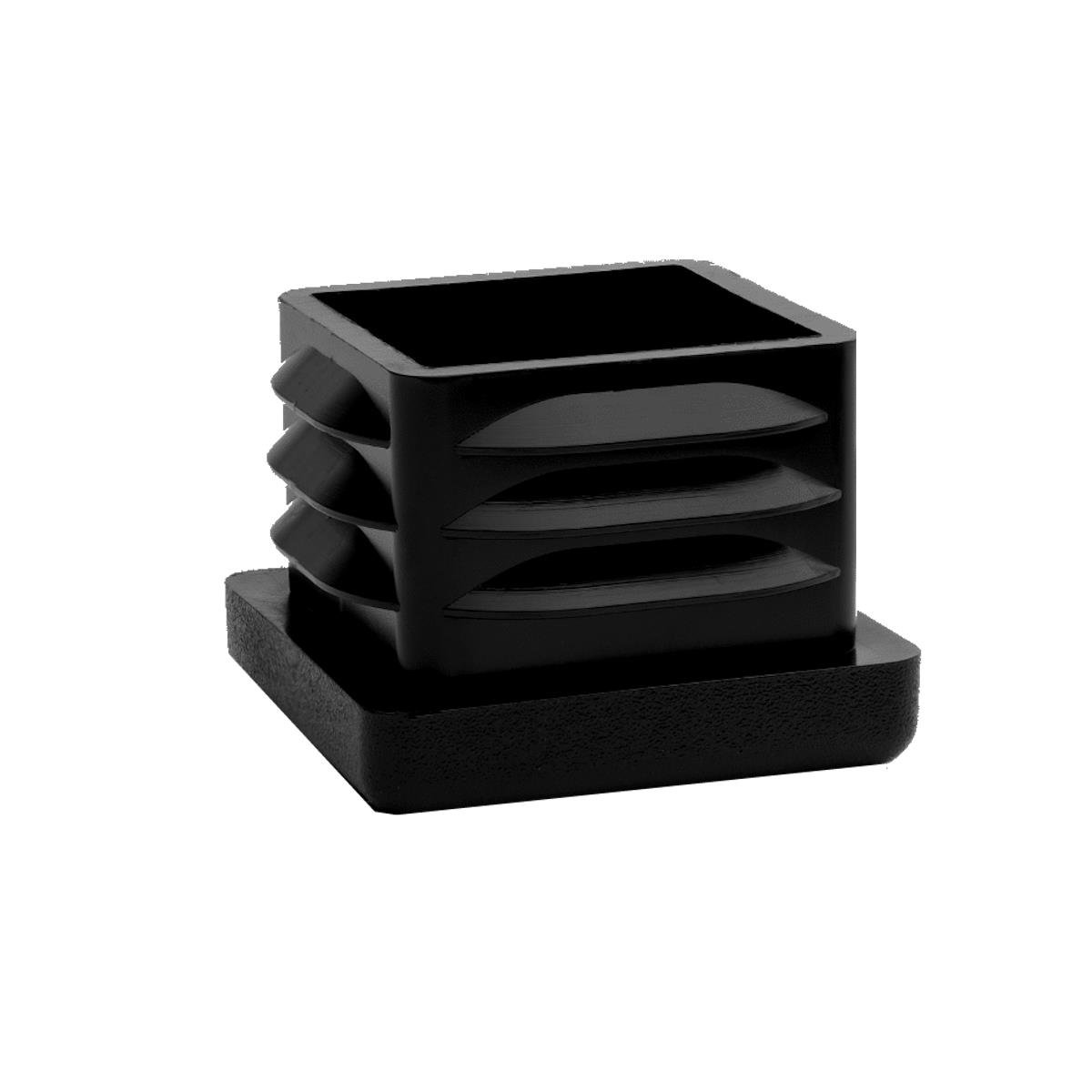 Stuhlbeinstopfen viereckig, Rohraußenabmessung 30 x 10 mm, Gleiter, schwarz, 100 Stück, VE 1 Paket