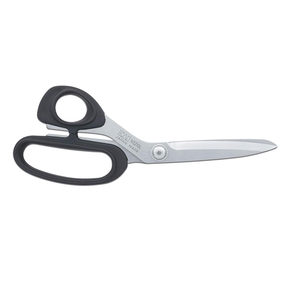 KAI Linkshänder-Zuschneide-Stoffschere 8 Zoll 5210 L, Länge 210 mm, schwarzer Kunststoffgriff