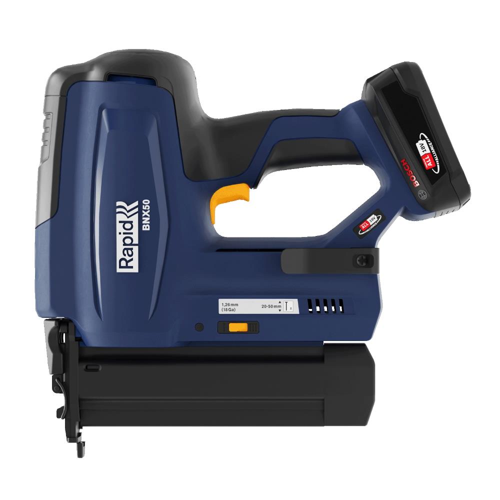 Rapid BNX50 Akku-Nagler mit Koffer & Akku P4A 18V, (Nägel Typ 8), Nagler