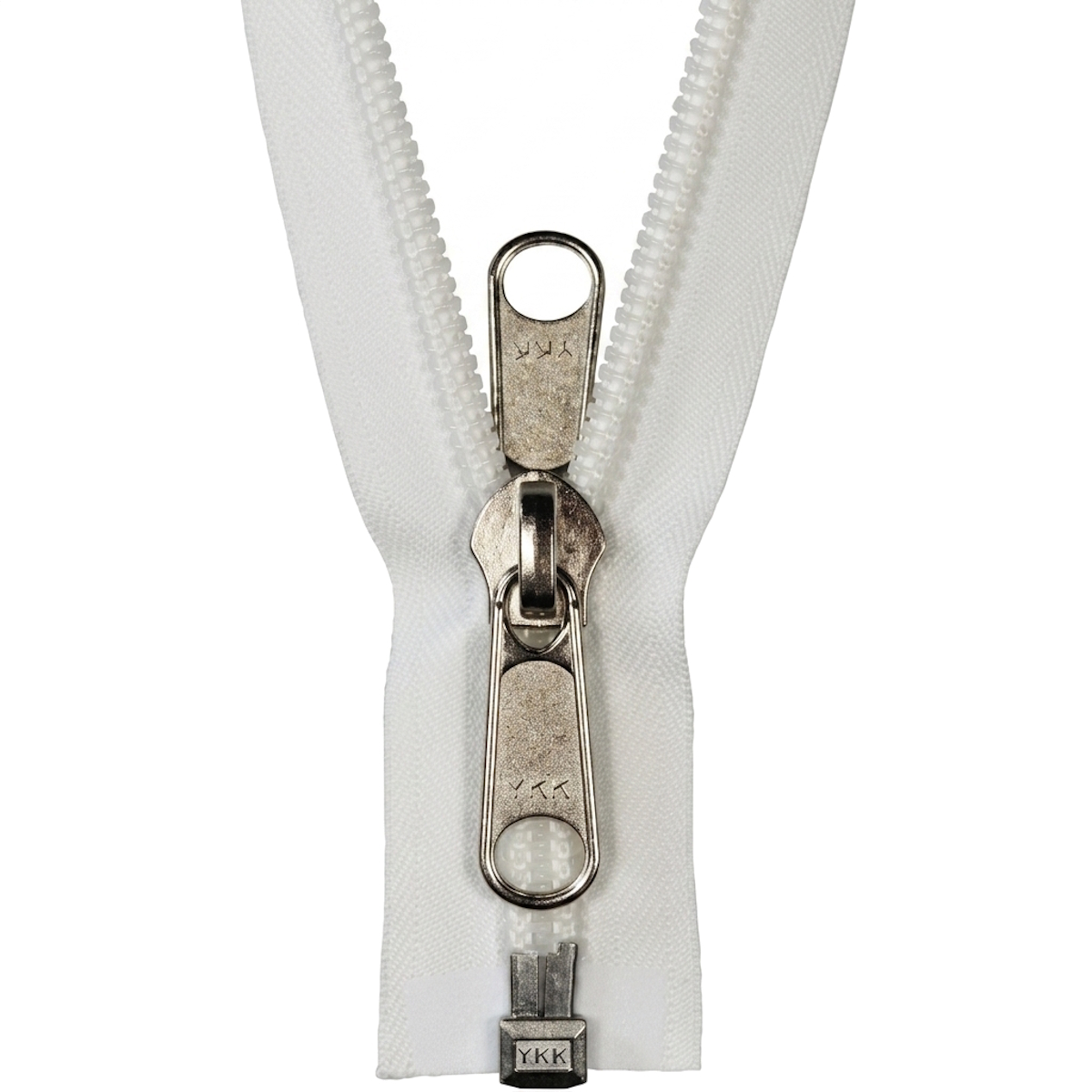 YKK teilbar, Spirale, weiß 582, 30 cm, Metallsteckteil, 10mm, Band 40mm, Einfachgriff (10CF open)
