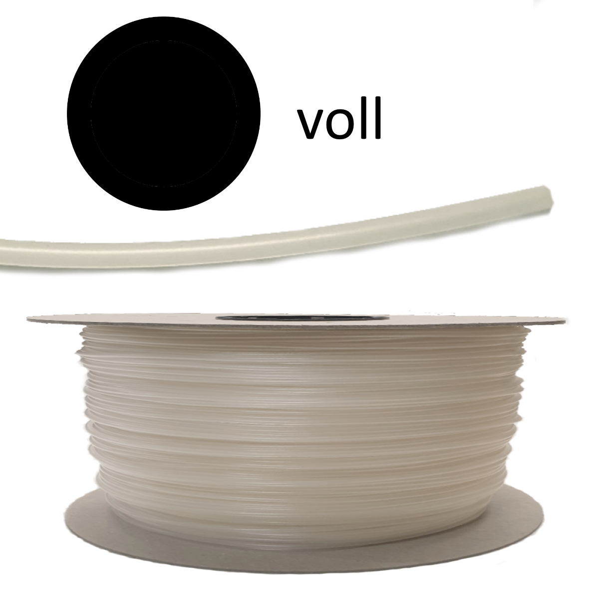 Rundschnur 4 mm voll, (Härte Shore 80), natur-transparent, Rolle(n) 500 m