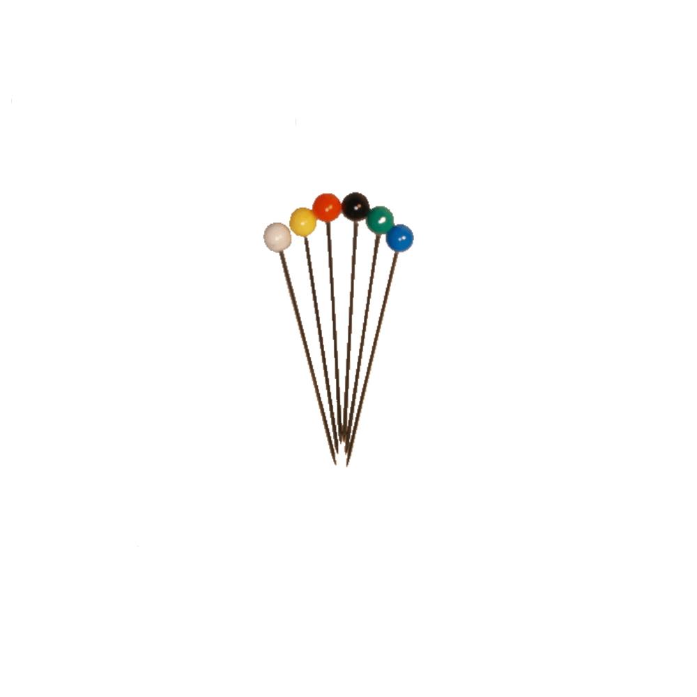 Schwesternnadeln ca. 5 cm lang, Nadel 0,8 mm, Kopf 4,9 mm, bunt, verschiedene Größen