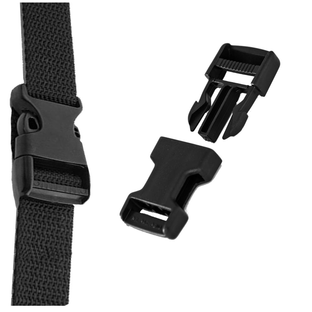 Steckschnalle Kunststoff, 40 mm, schwarz, VE 1 Set, für Polypropylengurte