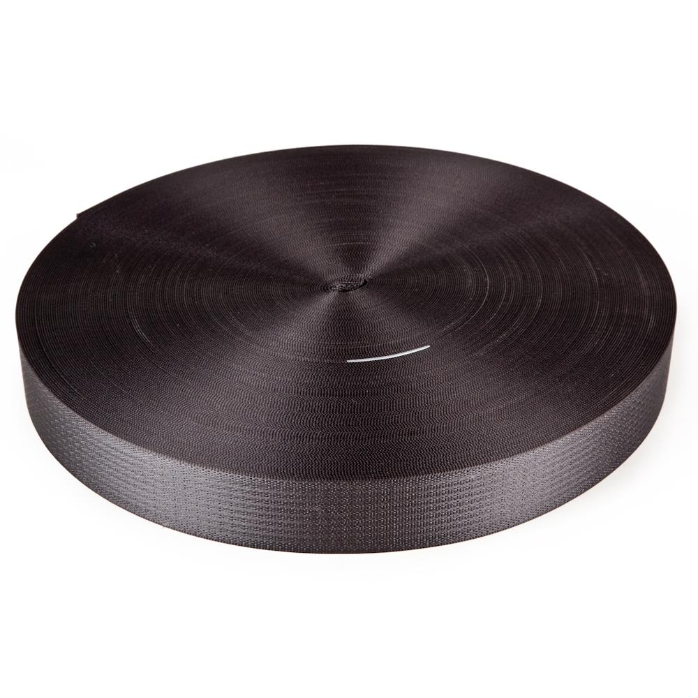 Poly-Gurt 48 mm breit, schwarz, VE 1 lfm, Rolle 100m, Sicherheitsgurt