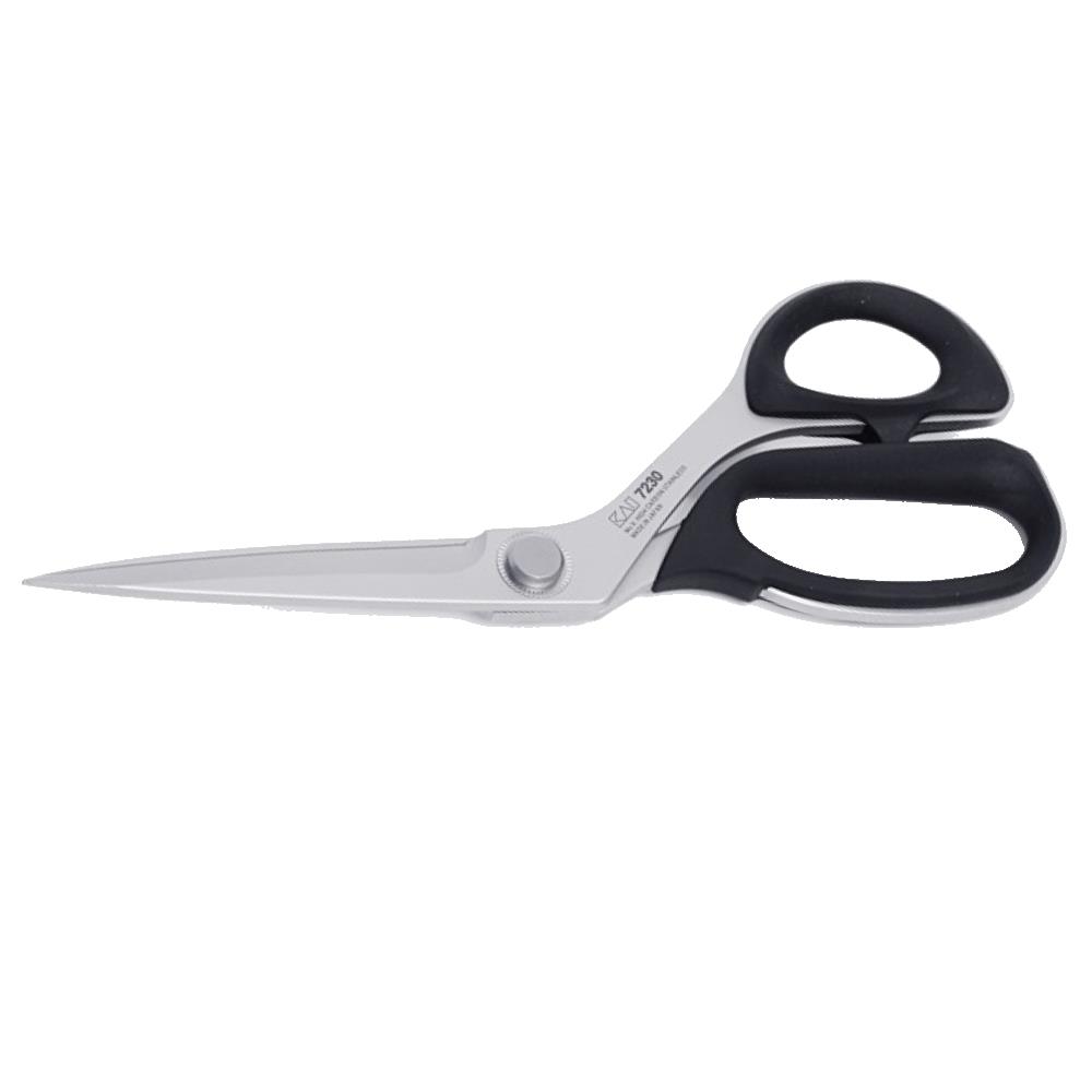 KAI Zuschneide-Stoffschere 9 Zoll 7230, angewinkelt, Länge 230 mm, schwarzer Kunststoffgriff