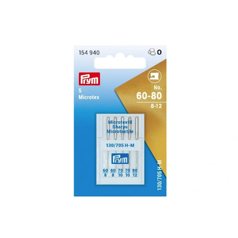 Prym Nähmaschinennadeln 130/705 Microtex, Größen 60-80 (154940), VE  Nadeln, UV 4,3 Pakete