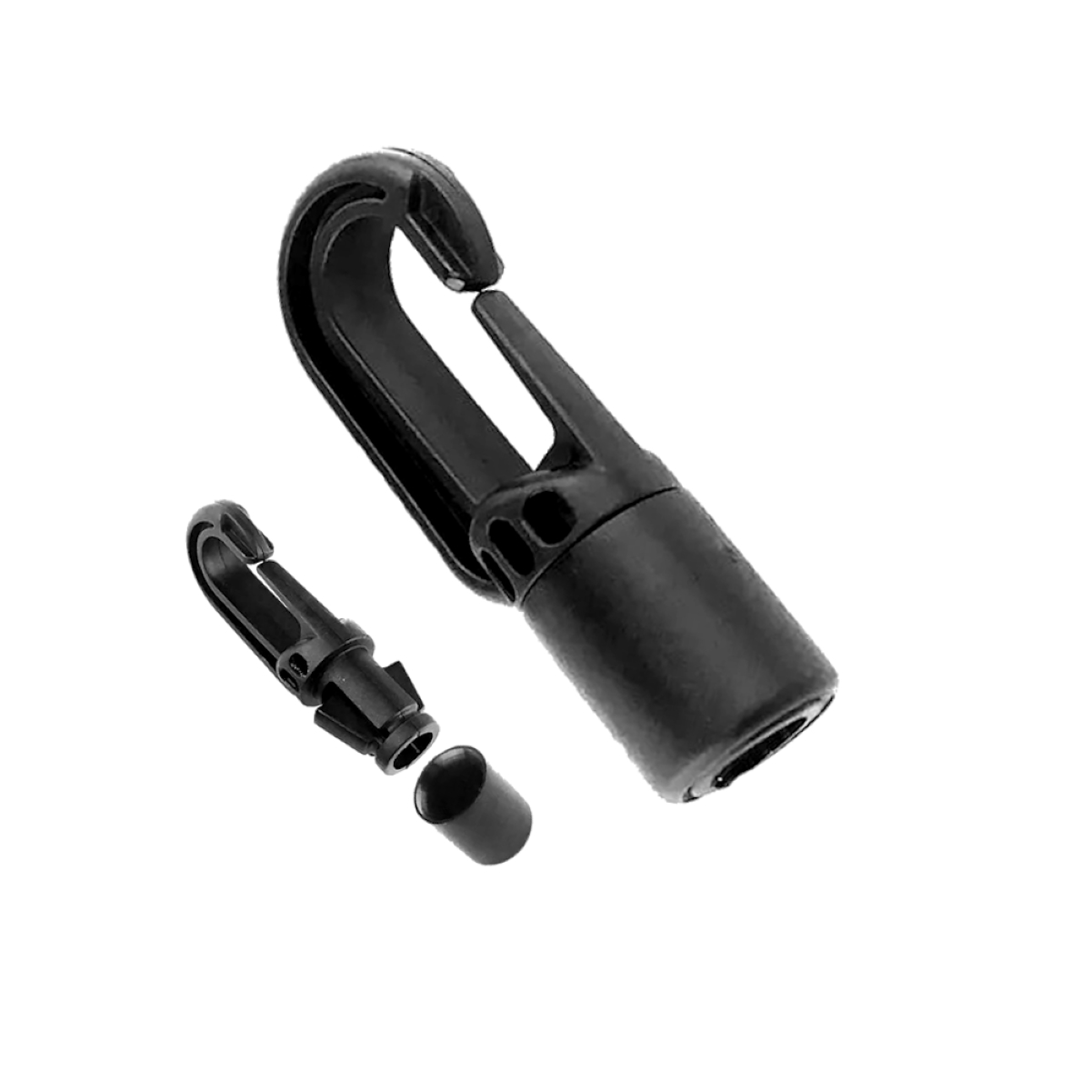 Karabinerhaken für Expanderseil, 6 mm, schwarz, Kunststoff, VE 100 Stück (04.5606.43-100)