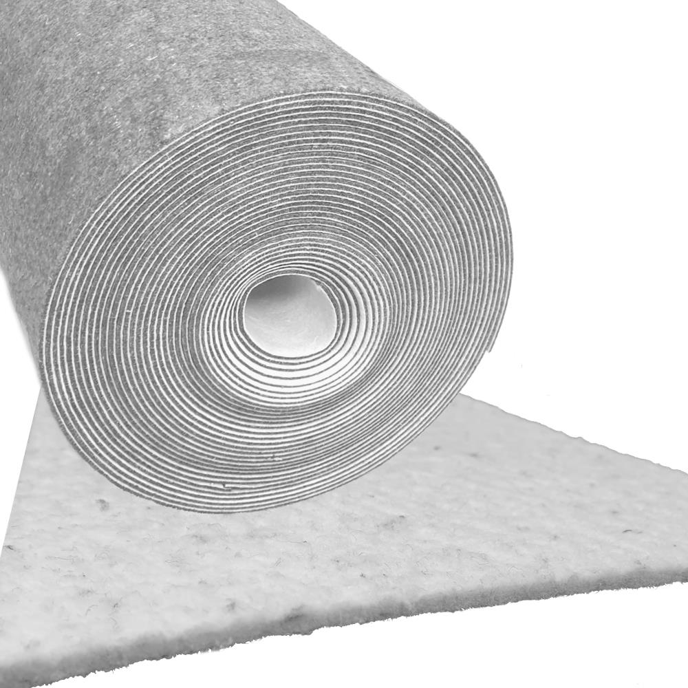 Filzmatte grau, 200 cm breit, 1.000g/m2, Polsterfilz, ab lfm 5m, Rolle 25m