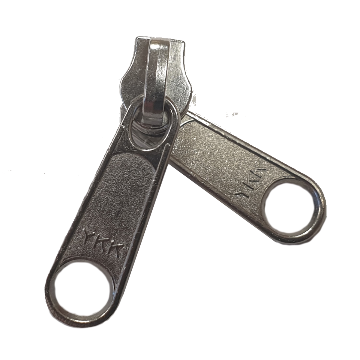 Doppel-Schieber YKK-Reißverschluss, 8er Kette Spirale (Coil) Metall, Zweigriffschieber, VE 100 Stück