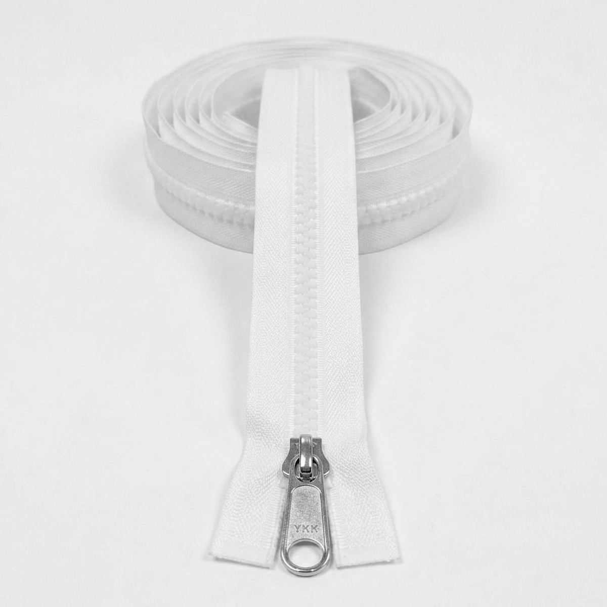 YKK teilbar,Zacke, weiß 582, 50 cm, Kunsttoffsteckteil, 10mm, Bandbreite 40mm, Doppelgriff