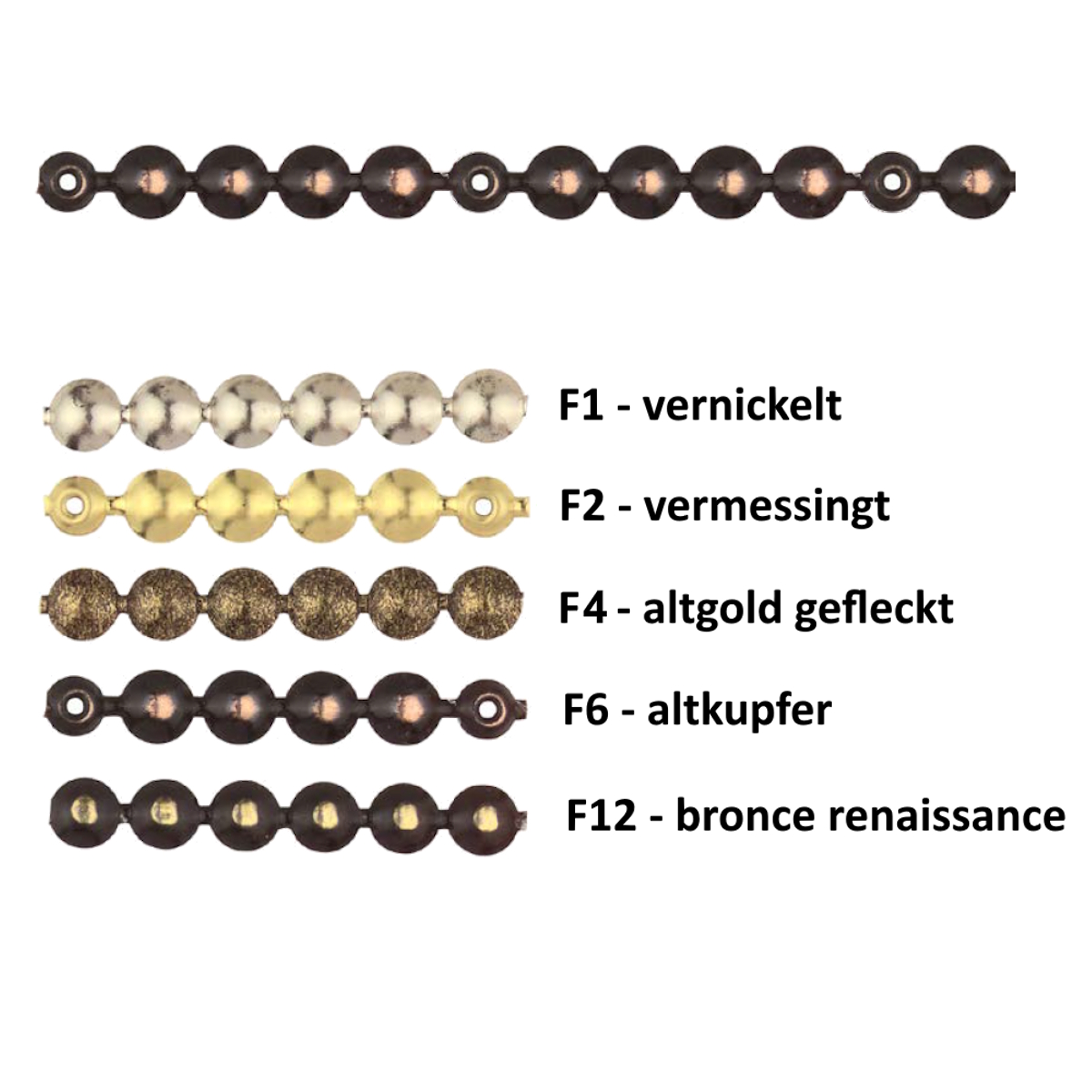 Ziernagelstreifen 1m, 100 1/3, 20Nägel/Streifen, F12 bronze renaissance (311), UV 250