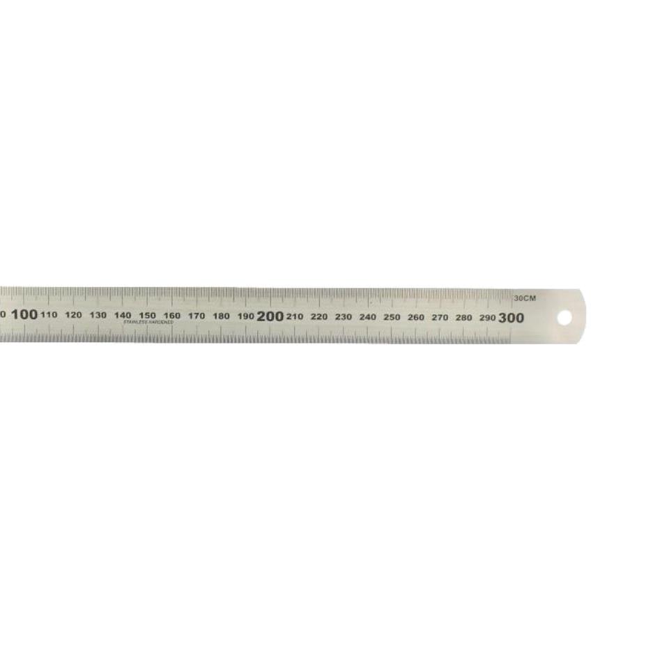 Lineal aus Stahl, 30 cm lang, 2,5 cm breit, 1mm stark, beidseitige Skalierung, Edelstahl