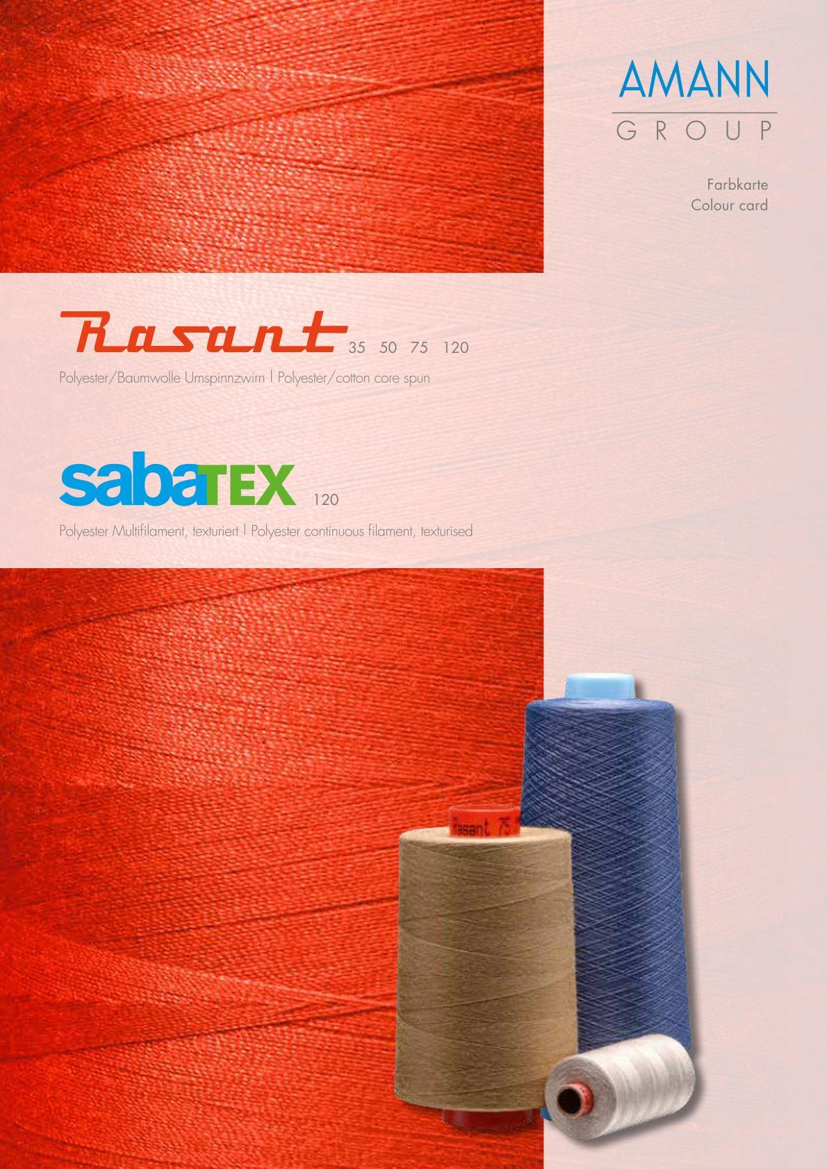 Amann Farbkarte, Garn Rasant & SabaTex 120