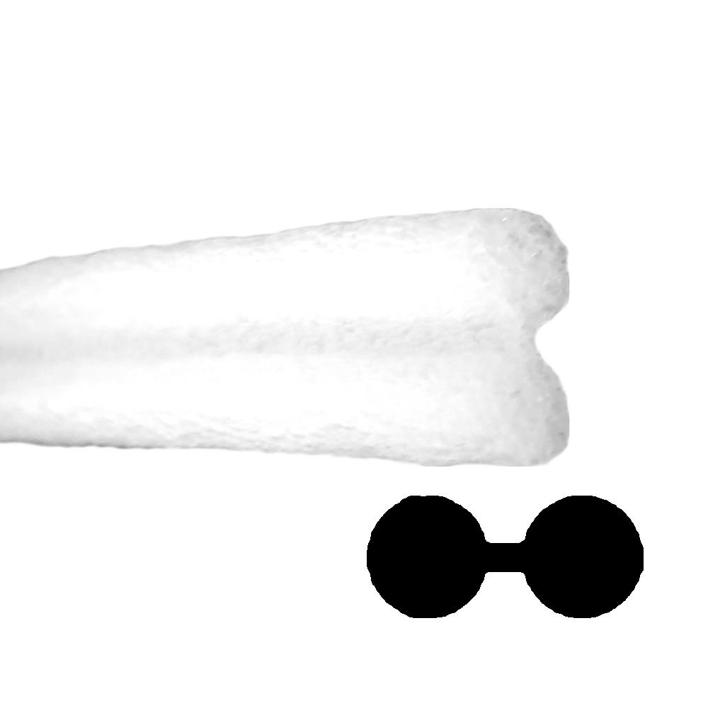 FoamFlex Blindnahtprofil ohne Fahne 5mm Doppelkeder, weiß, Rolle 200 m (5040-050)