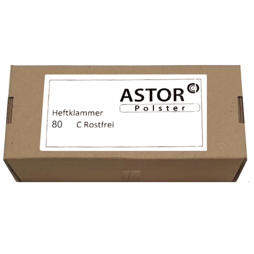 Astor Heftklammern 80/08 NR Niro, nichtrostend, Typ A, 380, VE 10 mill, UV 20 Pakete